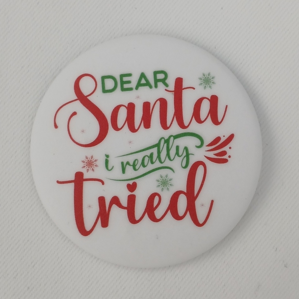 Festive Holiday Button - Red and Green